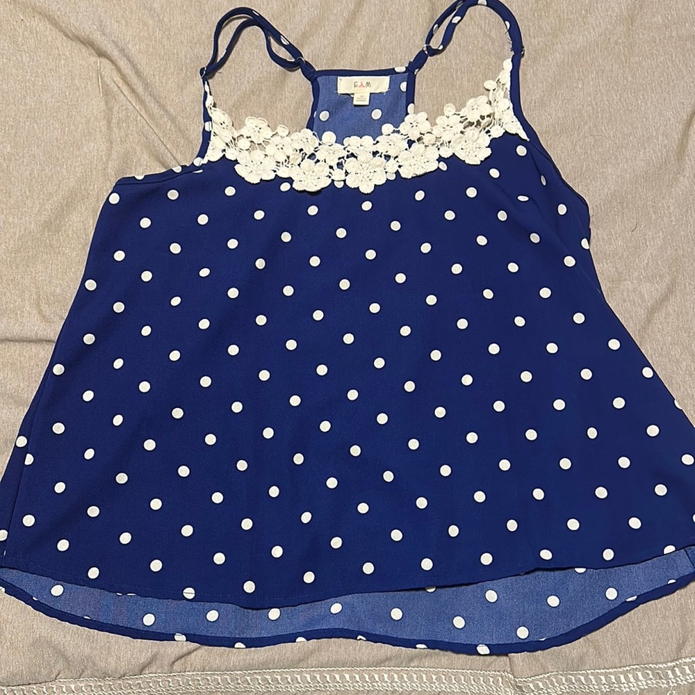 Royal Blue Polka Dot Blouse